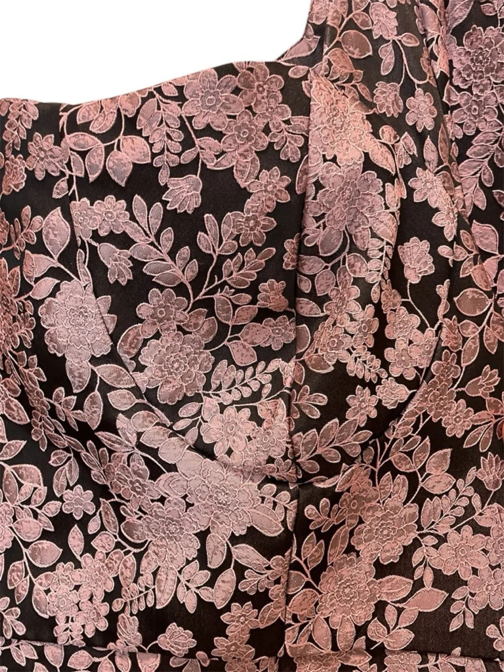 ESHAKTI Floral Brocade Empire Waist Sheath Dress Mauve & Black 3X 24W EUC - Picture 3 of 8
